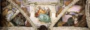 Michelangelo Buonarroti Frescoes above the entrance wall oil